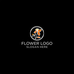Flower logo design icon template