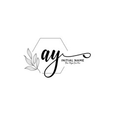 Letter AY, Beauty and fashion logo design vector, Beautiful logotype collection