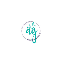 Initial letter AY beauty handwriting logo vector