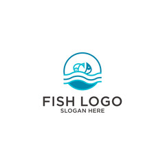 Fish logo design icon template
