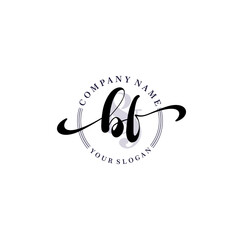 BF Initial handwriting logo vector. Hand lettering for designs.