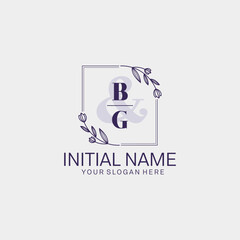 Initial letter BG beauty handwriting logo vector