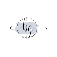 BG Initial handwriting logo vector. Hand lettering for designs.