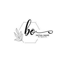 Initial letter BO beauty handwriting logo vector