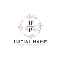 Initial letter BP beauty handwriting logo vector