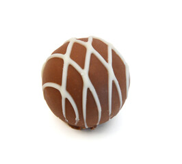 Chocolate candies collection. Beautiful Belgian truffles isolated on white background