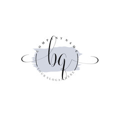 BQ Initial handwriting logo vector. Hand lettering for designs.