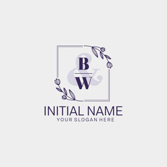 Initial letter BW beauty handwriting logo vector