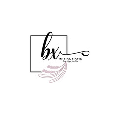 Initial letter BX beauty handwriting logo vector
