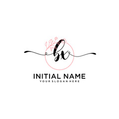 Initial letter BX beauty handwriting logo vector