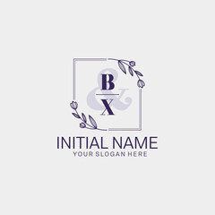 Initial letter BX beauty handwriting logo vector