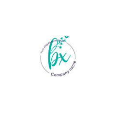 Initial letter BX beauty handwriting logo vector