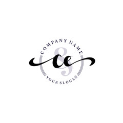 CE Initial handwriting logo vector. Hand lettering for designs.