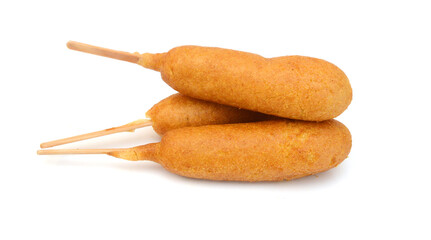 Organic Corn Dog on white background 