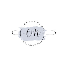 CM Initial handwriting logo vector. Hand lettering for designs. - obrazy, fototapety, plakaty