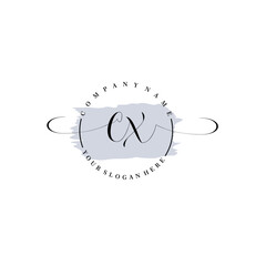 CX Initial handwriting logo vector. Hand lettering for designs.