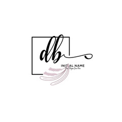 Initial letter DB beauty handwriting logo vector