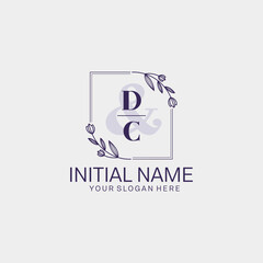Initial letter DC beauty handwriting logo vector
