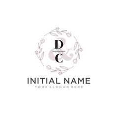 Initial letter DC beauty handwriting logo vector