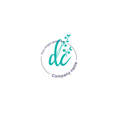 Initial letter DC beauty handwriting logo vector
