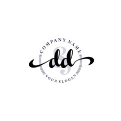 DD Initial handwriting logo vector. Hand lettering for designs.