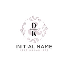 Obraz premium Initial letter DK beauty handwriting logo vector