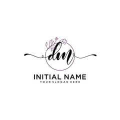 Initial letter DM beauty handwriting logo vector