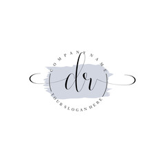 DR Initial handwriting logo vector. Hand lettering for designs.