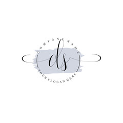 DS Initial handwriting logo vector. Hand lettering for designs.