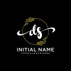 DS Initial handwriting logo vector. Hand lettering for designs.