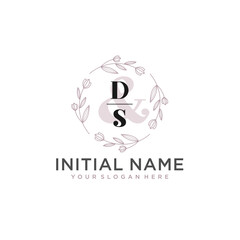 Initial letter DS beauty handwriting logo vector