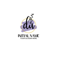 Initial letter DU beauty handwriting logo vector