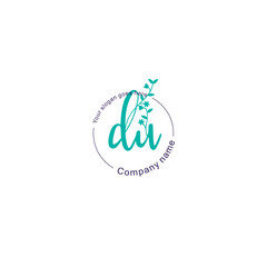 Initial letter DU beauty handwriting logo vector
