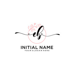 Initial letter EB beauty handwriting logo vector