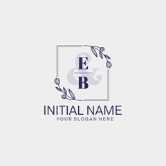 Initial letter EB beauty handwriting logo vector