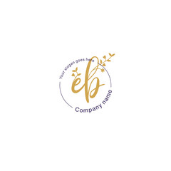 Initial letter EB beauty handwriting logo vector