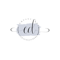 ED Initial handwriting logo vector. Hand lettering for designs.
