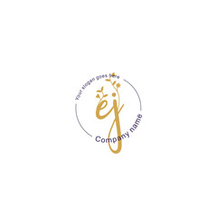 Initial letter EJ beauty handwriting logo vector