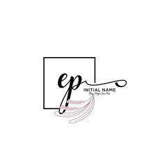 Letter EP, Beauty and fashion logo design vector, Beautiful logotype collection