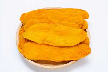 Dried mango on white background