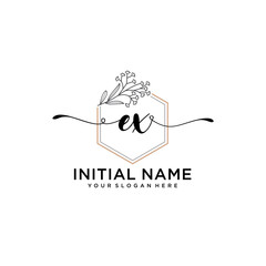 Letter EX, Beauty and fashion logo design vector, Beautiful logotype collection