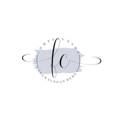 FC Initial handwriting logo vector. Hand lettering for designs.