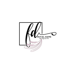 Letter FD, Beauty and fashion logo design vector, Beautiful logotype collection