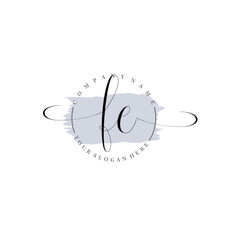 FE Initial handwriting logo vector. Hand lettering for designs.