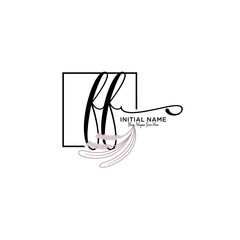 Letter FF, Beauty and fashion logo design vector, Beautiful logotype collection