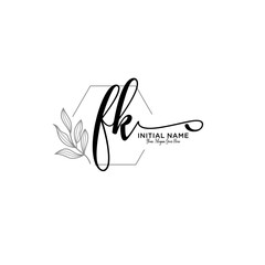 Letter FK, Beauty and fashion logo design vector, Beautiful logotype collection