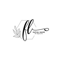 Obraz premium Letter FL, Beauty and fashion logo design vector, Beautiful logotype collection