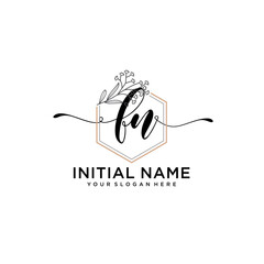 Letter FN, Beauty and fashion logo design vector, Beautiful logotype collection