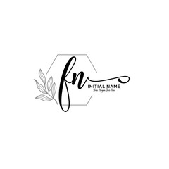 Letter FN, Beauty and fashion logo design vector, Beautiful logotype collection