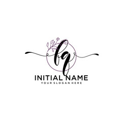 Letter FQ, Beauty and fashion logo design vector, Beautiful logotype collection
